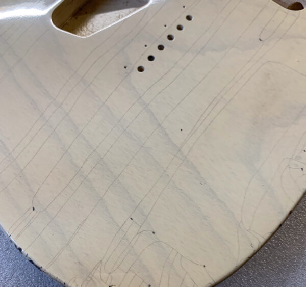 1 PIECE Nitro Lacquer Relic Blonde T-Style Guitar Body (4lbs 3oz) - Image 4