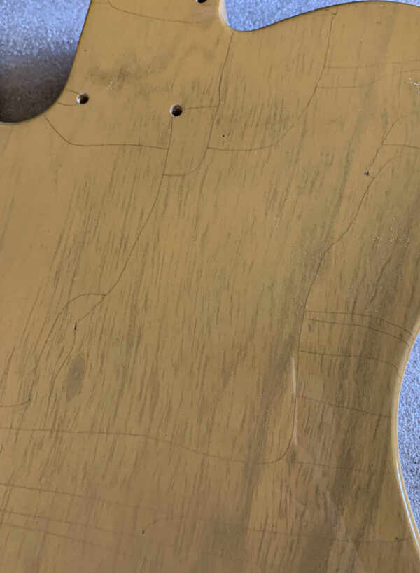 Nitro Lacquer Relic Butterscotch 1 PIECE T-Style Guitar Body (4lbs 4oz) - Image 12