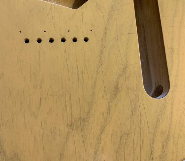 Nitro Lacquer Relic Butterscotch 1 PIECE T-Style Guitar Body (4lbs 4oz) - Image 6