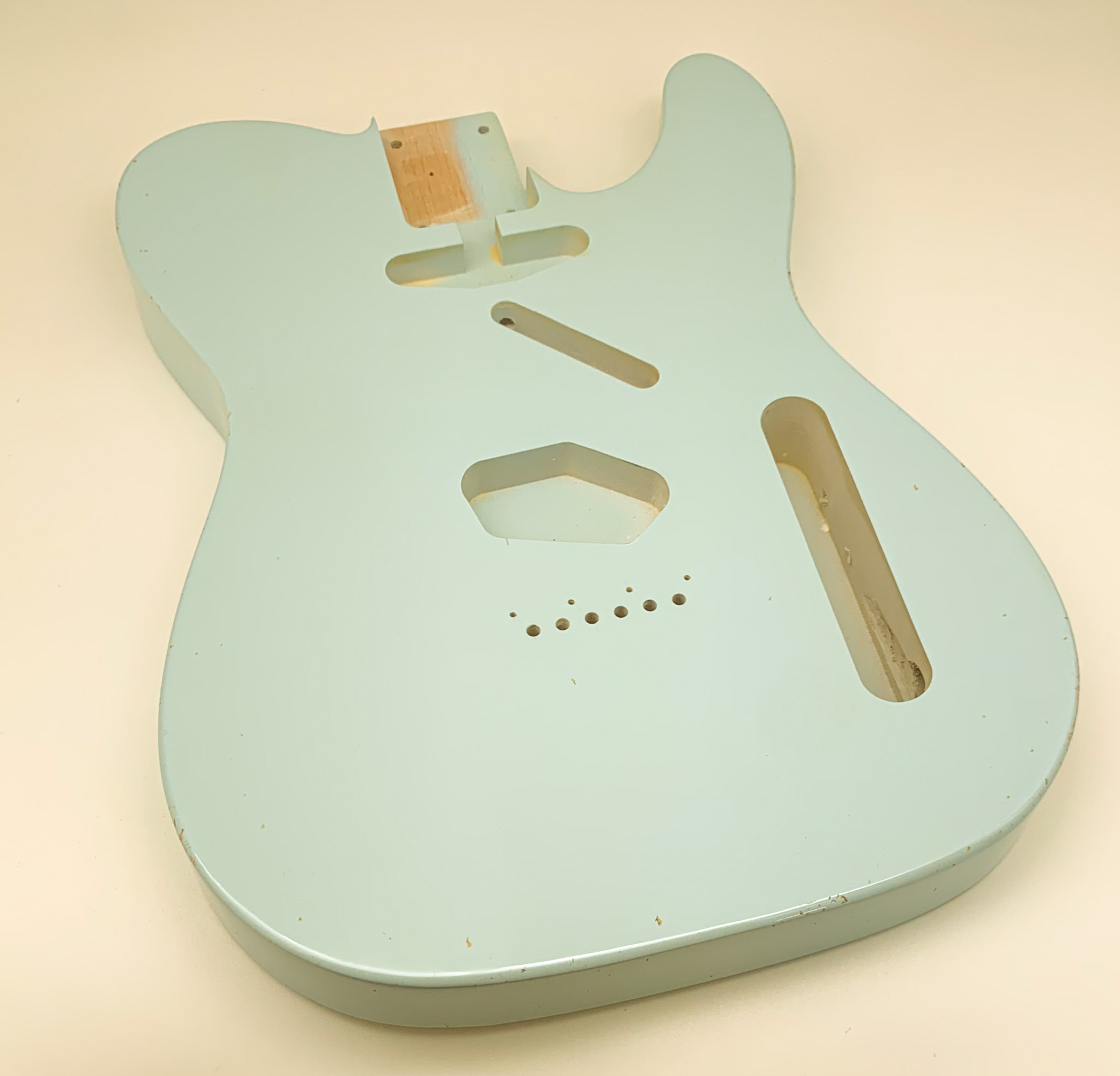 Nitro Lacquer Relic Sonic Blue T-Style Guitar Body (4lbs 1oz) (Copy) - Image 2