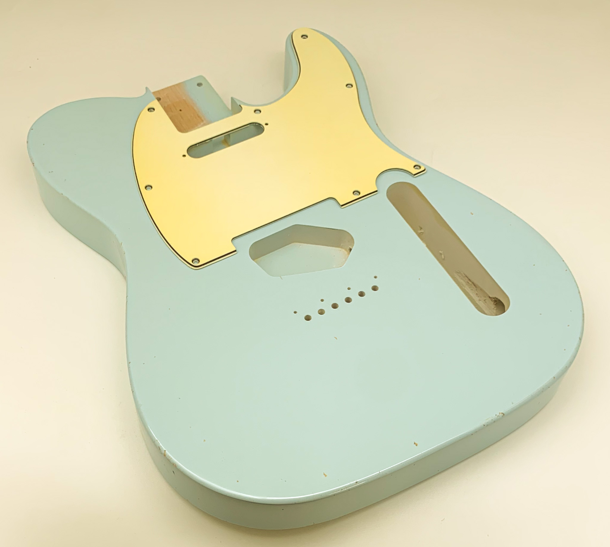 Nitro Lacquer Relic Sonic Blue T-Style Guitar Body (4lbs 1oz) (Copy) - Image 3