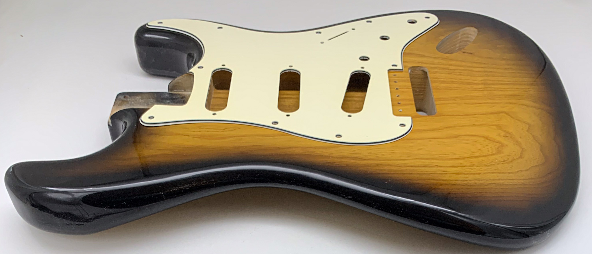 Nitro Lacquer Relic 2-Tone Sunburst S-Style Guitar Body (3lbs 8oz) - Image 6