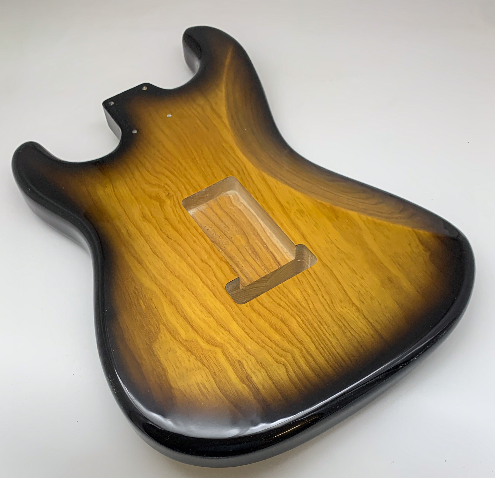 Nitro Lacquer Relic 2-Tone Sunburst S-Style Guitar Body (3lbs 8oz) - Image 7