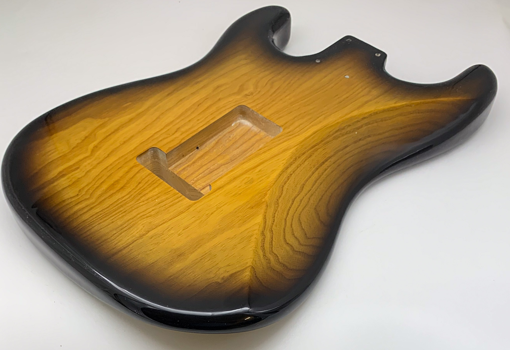 Nitro Lacquer Relic 2-Tone Sunburst S-Style Guitar Body (3lbs 8oz) - Image 8
