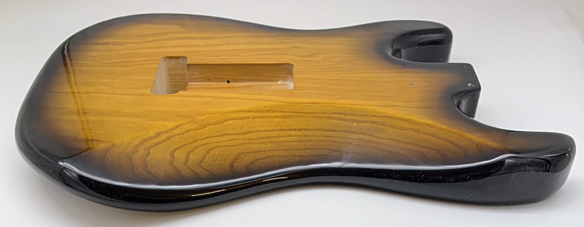 Nitro Lacquer Relic 2-Tone Sunburst S-Style Guitar Body (3lbs 8oz) - Image 9