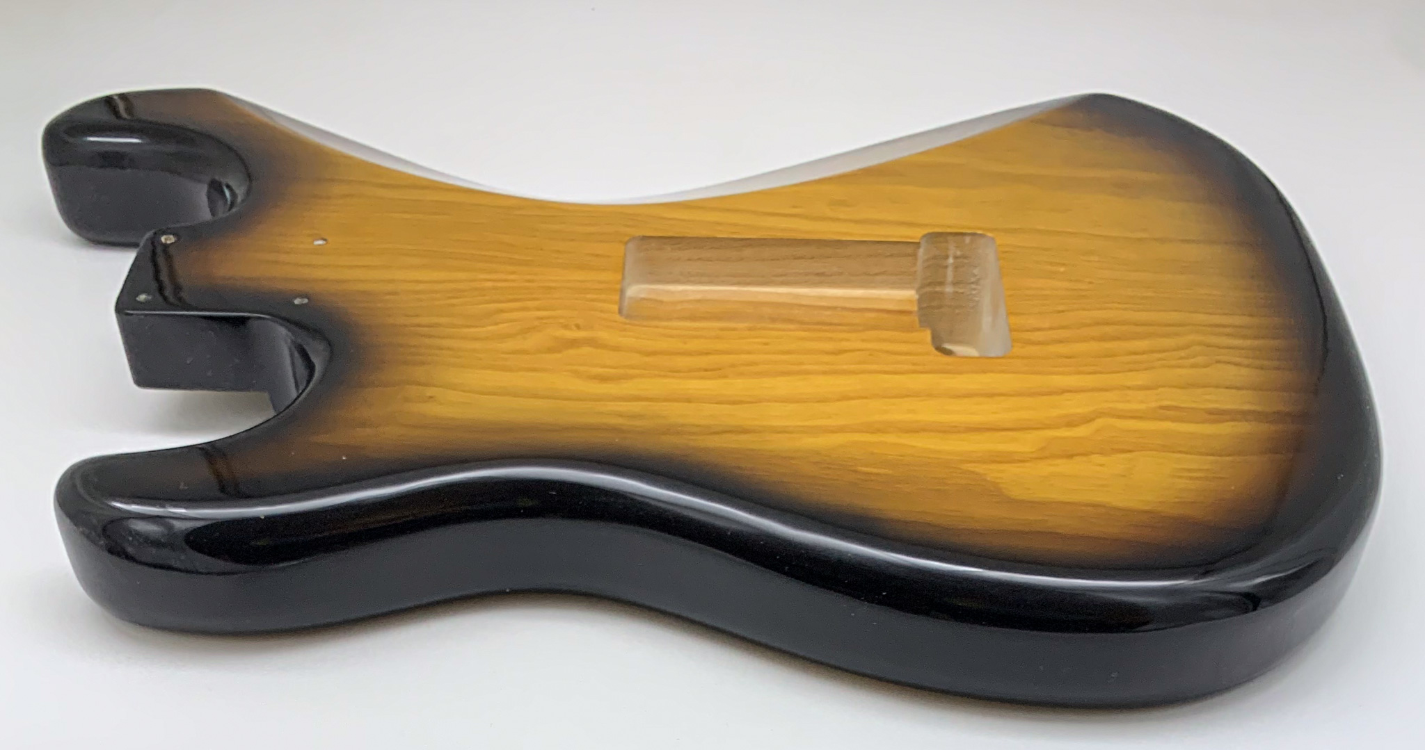 Nitro Lacquer Relic 2-Tone Sunburst S-Style Guitar Body (3lbs 8oz) - Image 10