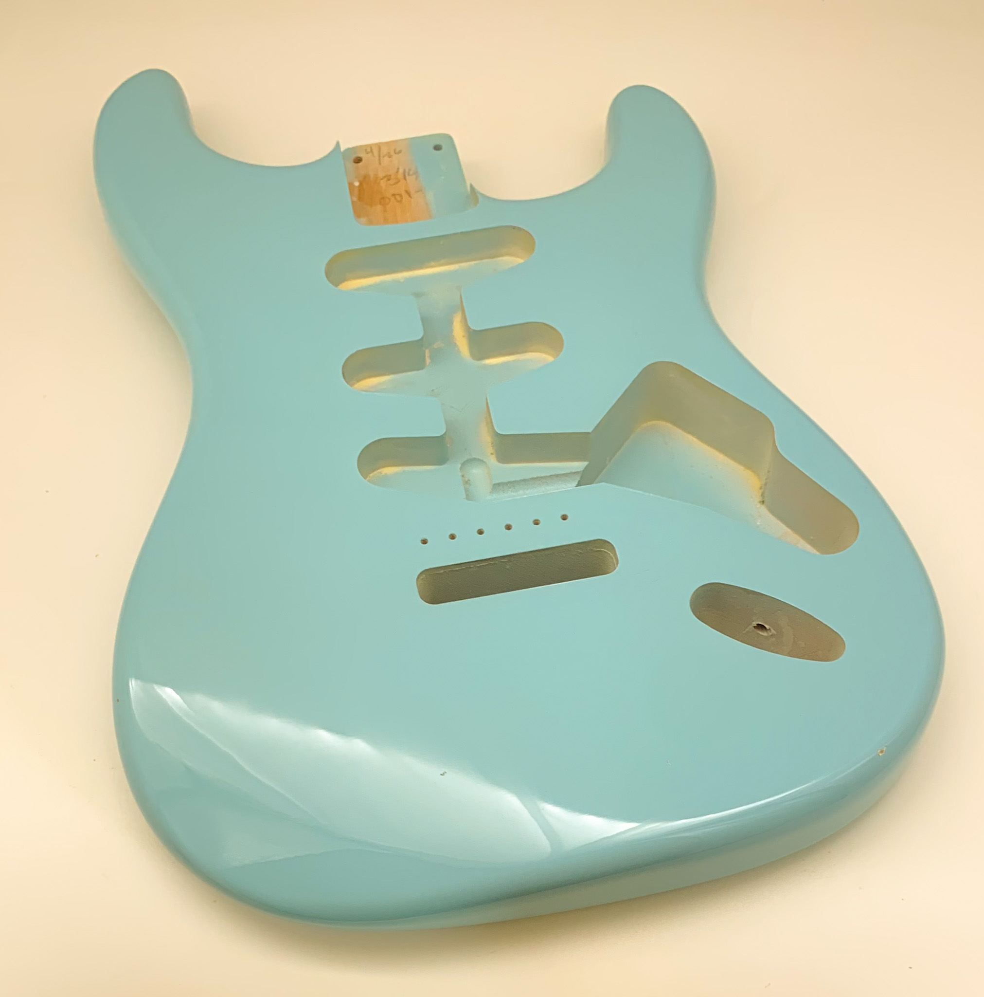Nitro Lacquer Relic Daphne Blue S-Style Guitar Body (4lbs) - Image 2