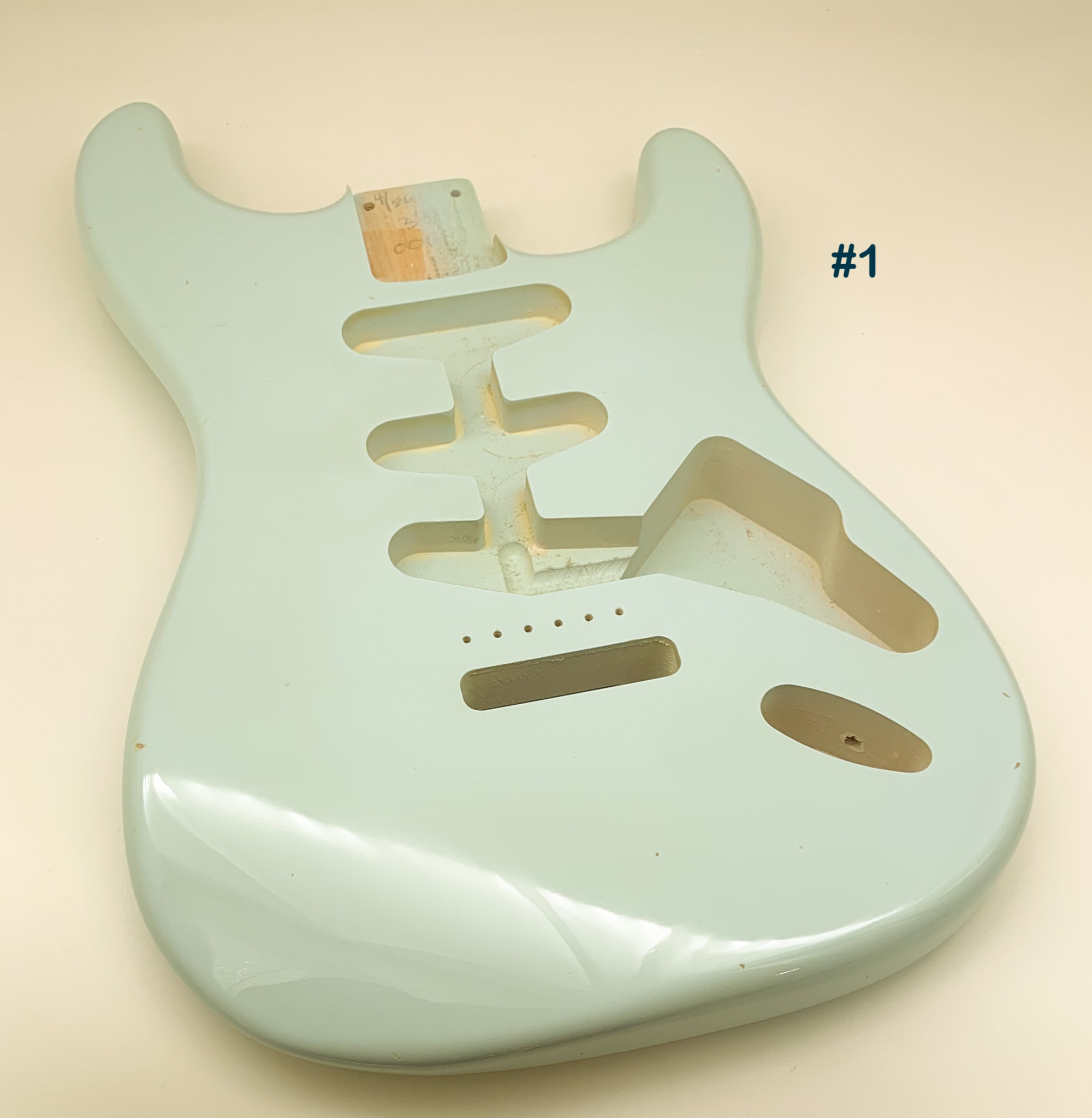 Nitro Lacquer Relic Faded Sonic Blue S-Style Guitar Body - Image 2