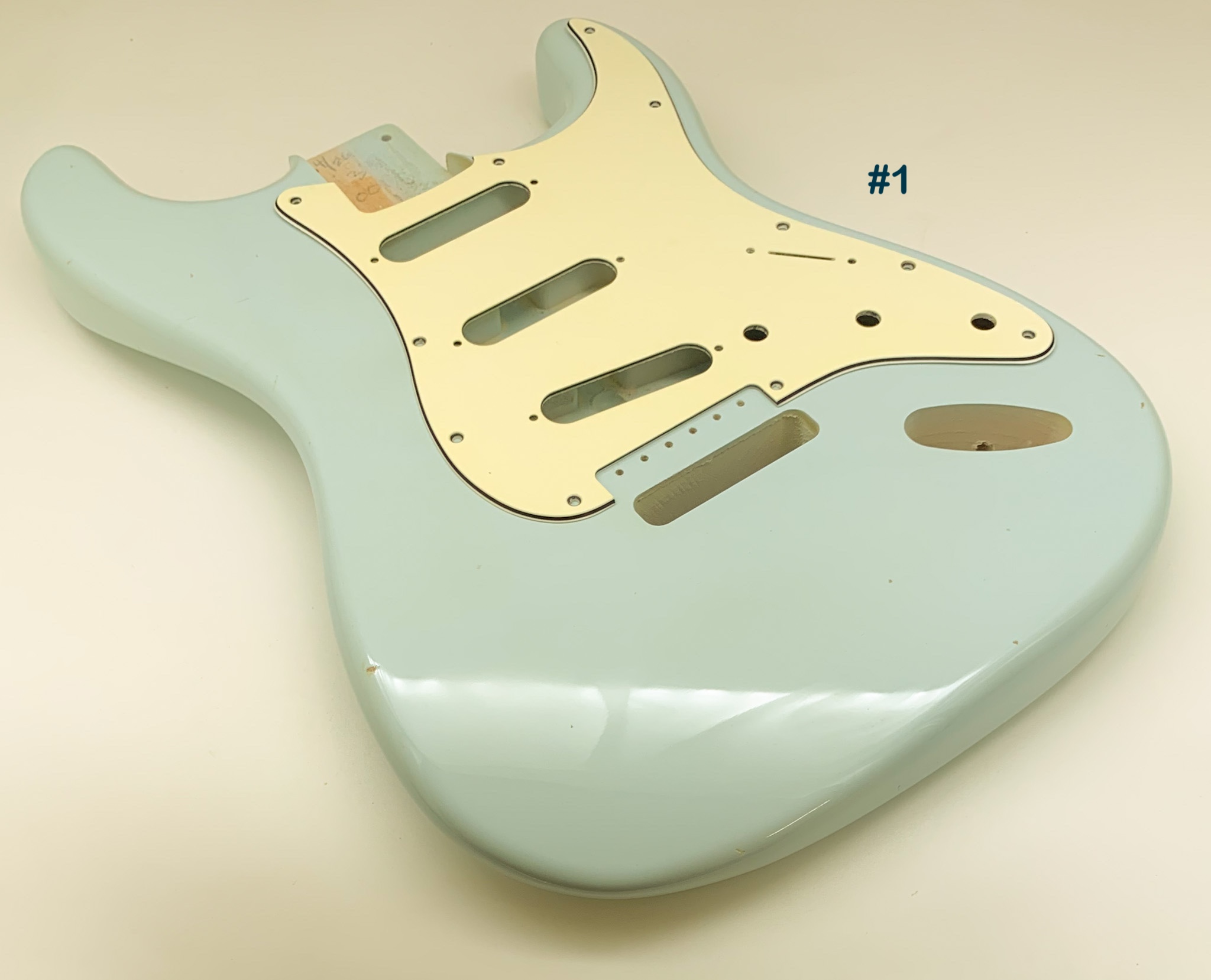 Nitro Lacquer Relic Faded Sonic Blue S-Style Guitar Body - Image 3