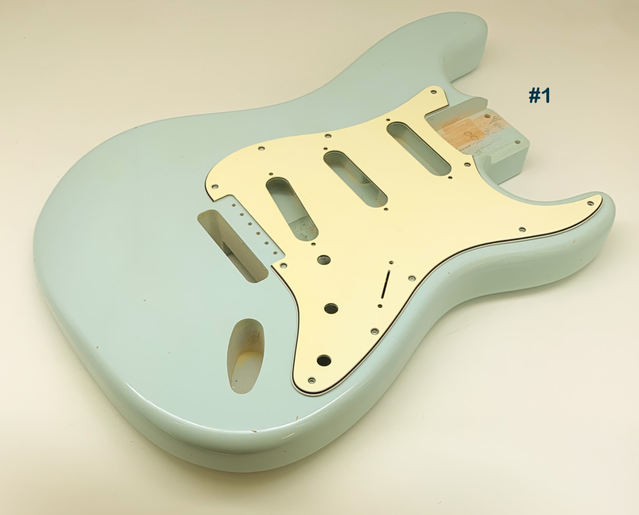 Nitro Lacquer Relic Faded Sonic Blue S-Style Guitar Body - Image 4