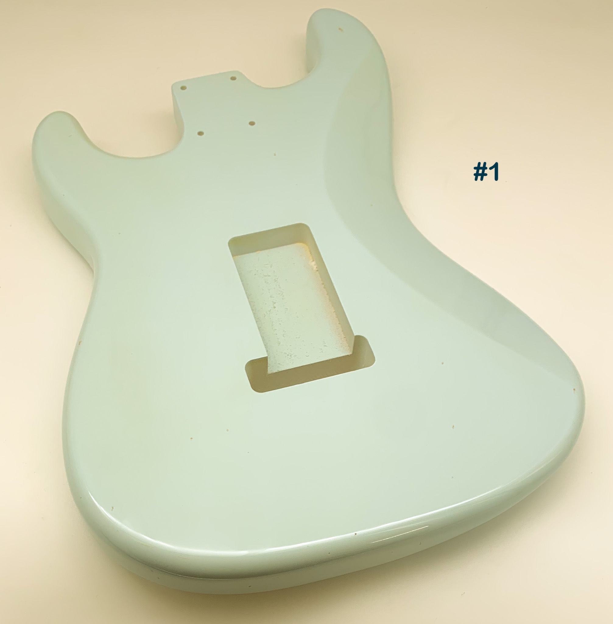 Nitro Lacquer Relic Faded Sonic Blue S-Style Guitar Body - Image 5