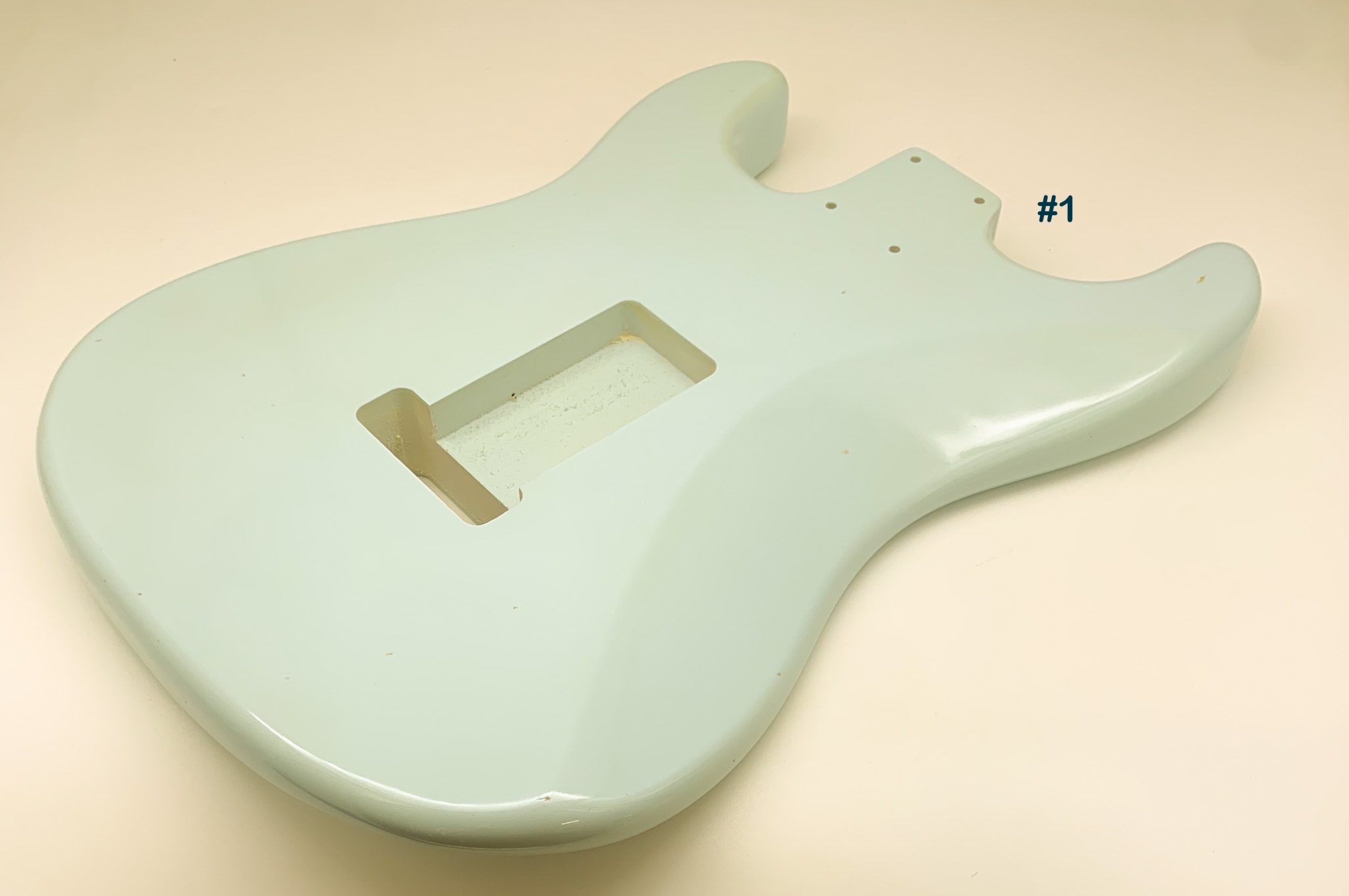 Nitro Lacquer Relic Faded Sonic Blue S-Style Guitar Body - Image 7