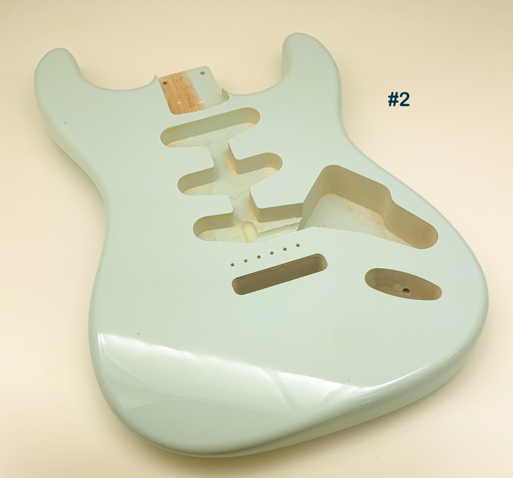 Nitro Lacquer Relic Faded Sonic Blue S-Style Guitar Body - Image 9