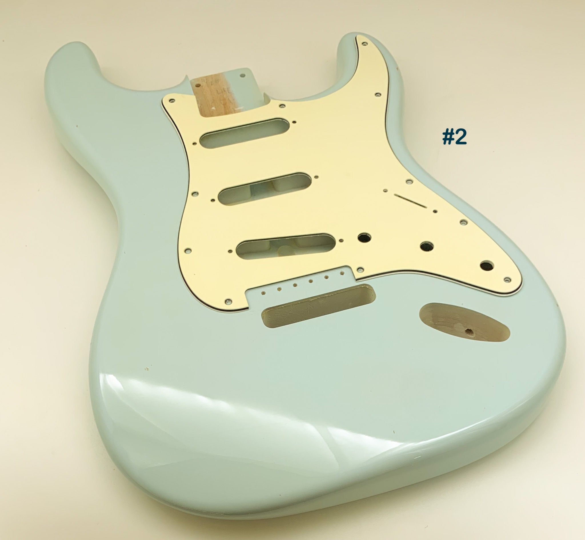 Nitro Lacquer Relic Faded Sonic Blue S-Style Guitar Body - Image 8