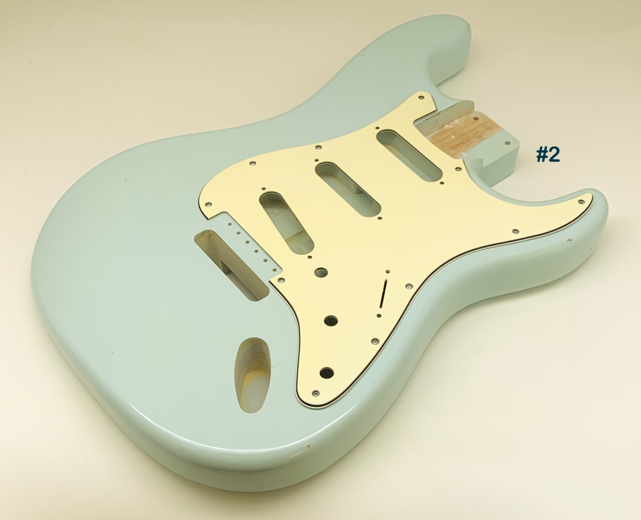 Nitro Lacquer Relic Faded Sonic Blue S-Style Guitar Body - Image 11