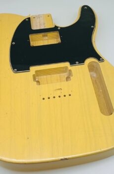 1 PIECE Nitro Lacquer Relic Butterscotch H/H T-Style Guitar Body (3lbs 8oz)