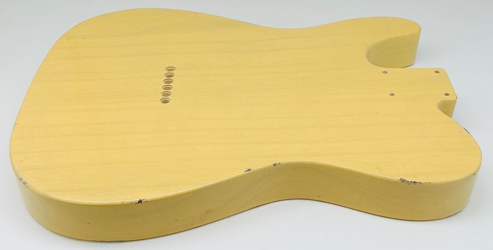 1 PIECE Nitro Lacquer Relic Butterscotch H/H T-Style Guitar Body (3lbs 8oz) - Image 15
