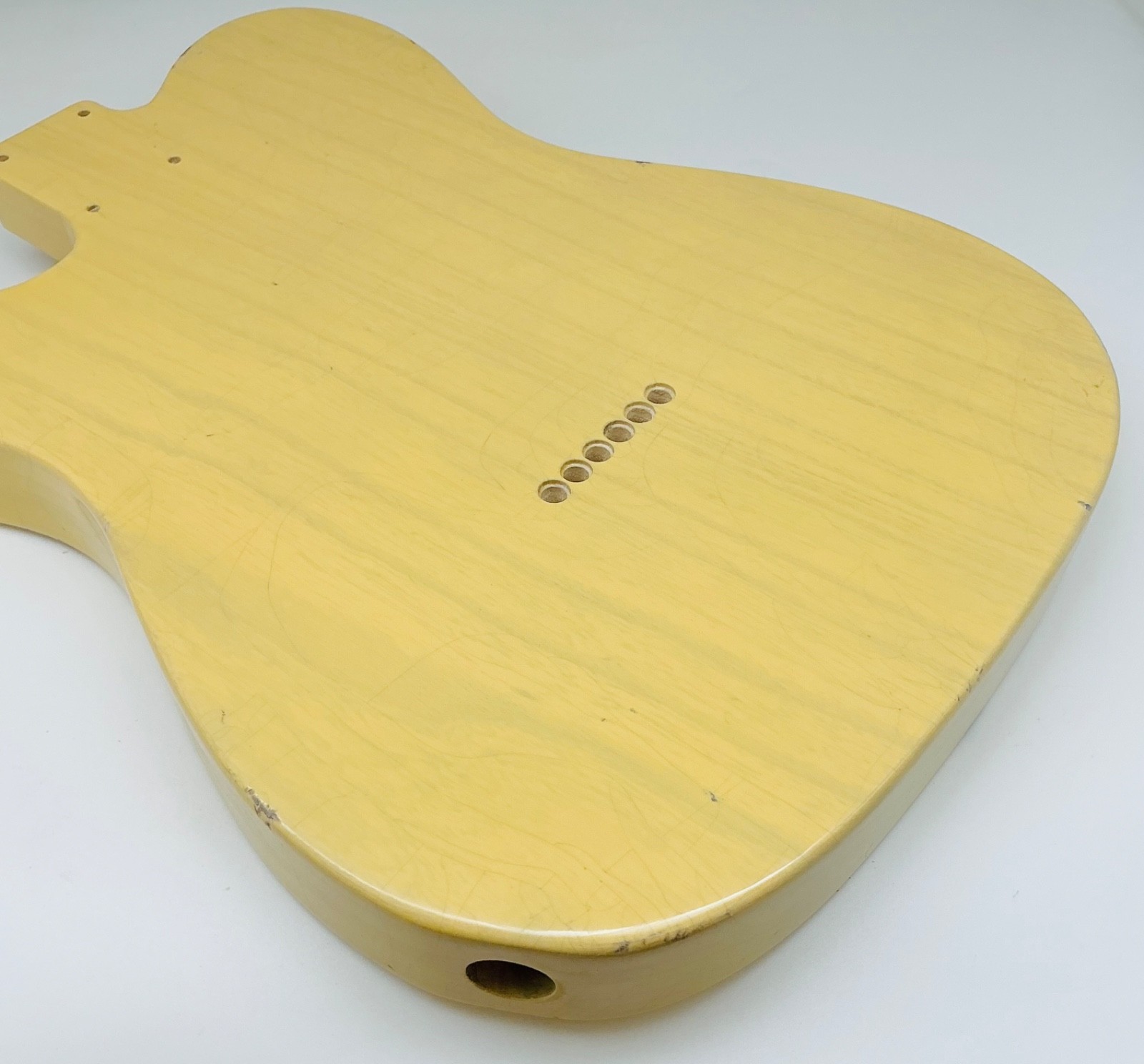 1 PIECE Nitro Lacquer Relic Butterscotch H/H T-Style Guitar Body (3lbs 8oz) - Image 13