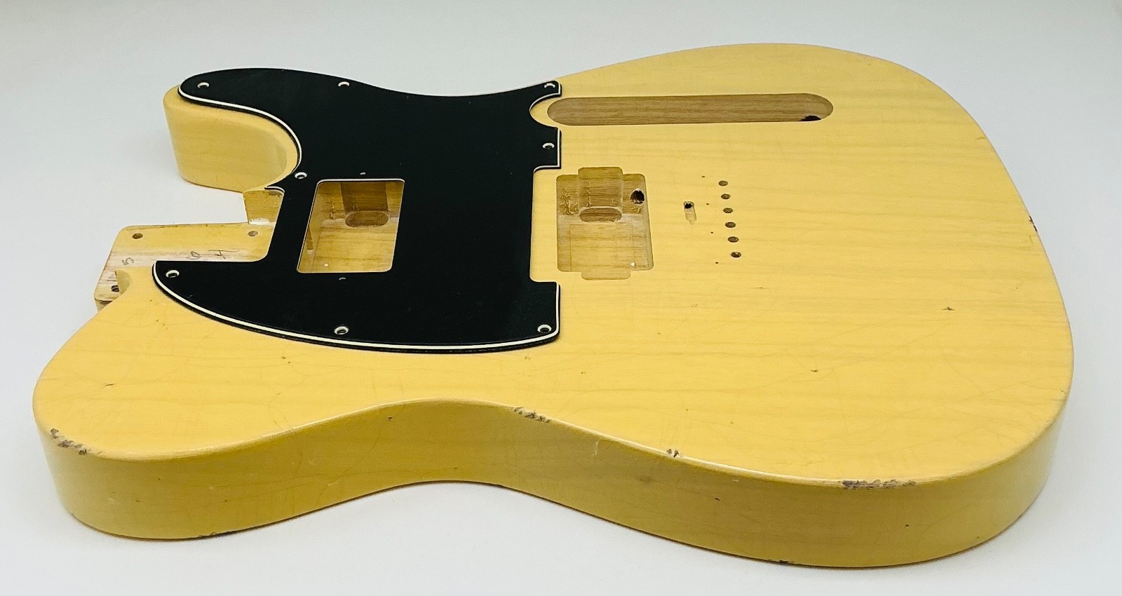 1 PIECE Nitro Lacquer Relic Butterscotch H/H T-Style Guitar Body (3lbs 8oz) - Image 7