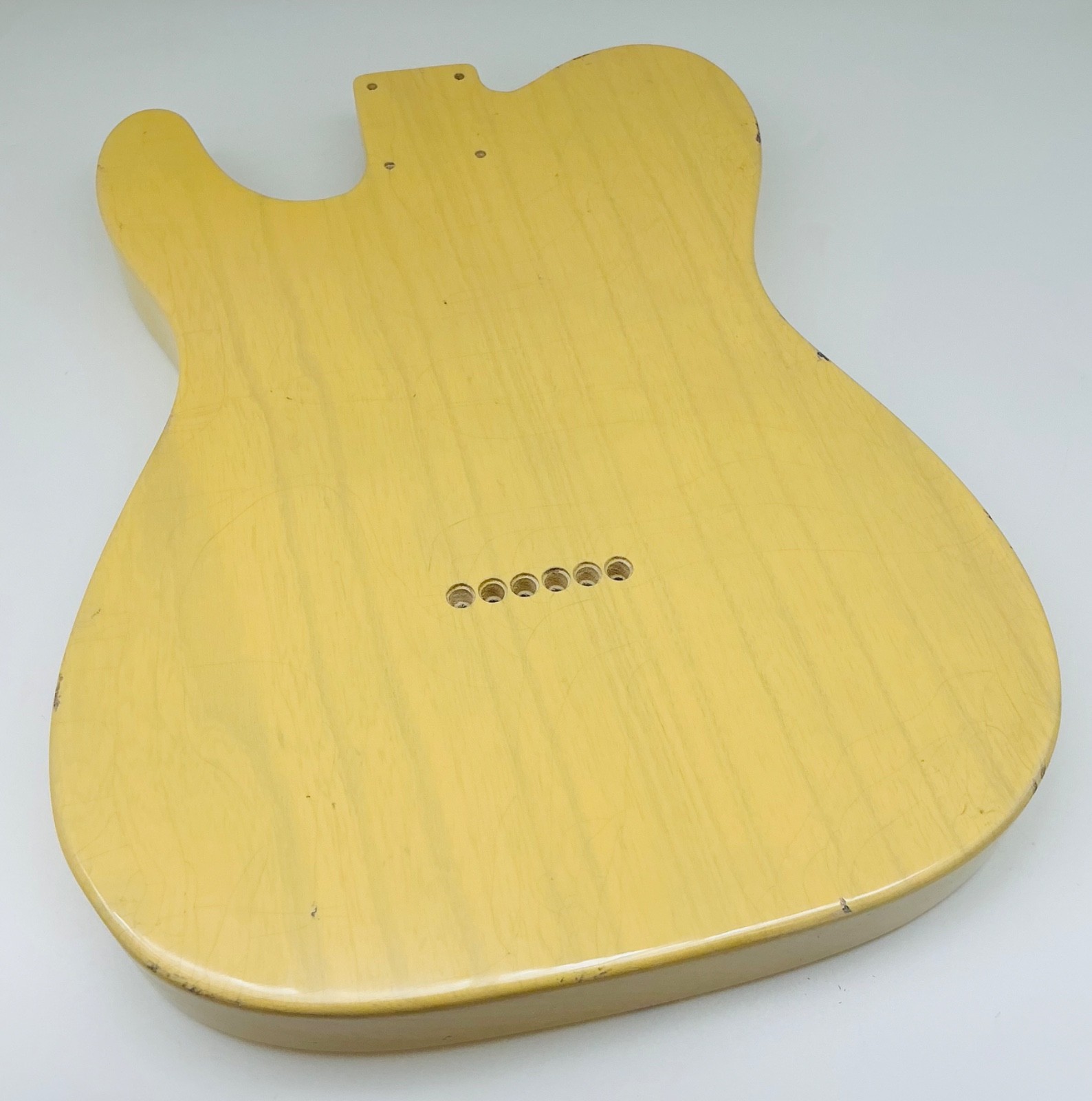 1 PIECE Nitro Lacquer Relic Butterscotch H/H T-Style Guitar Body (3lbs 8oz) - Image 9