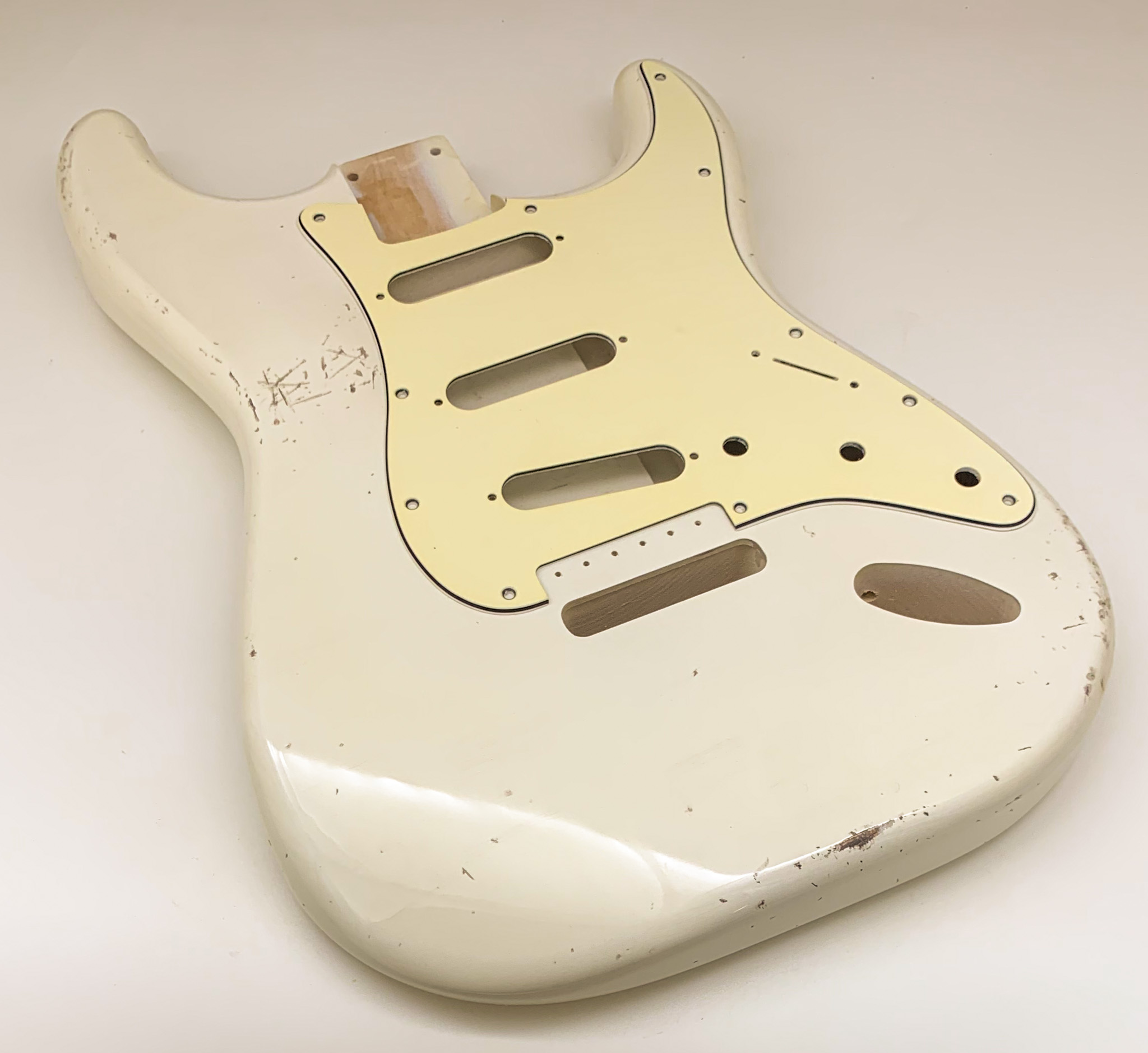 Nitro Lacquer Relic Olympic White Guitar Body (4lbs 3oz)