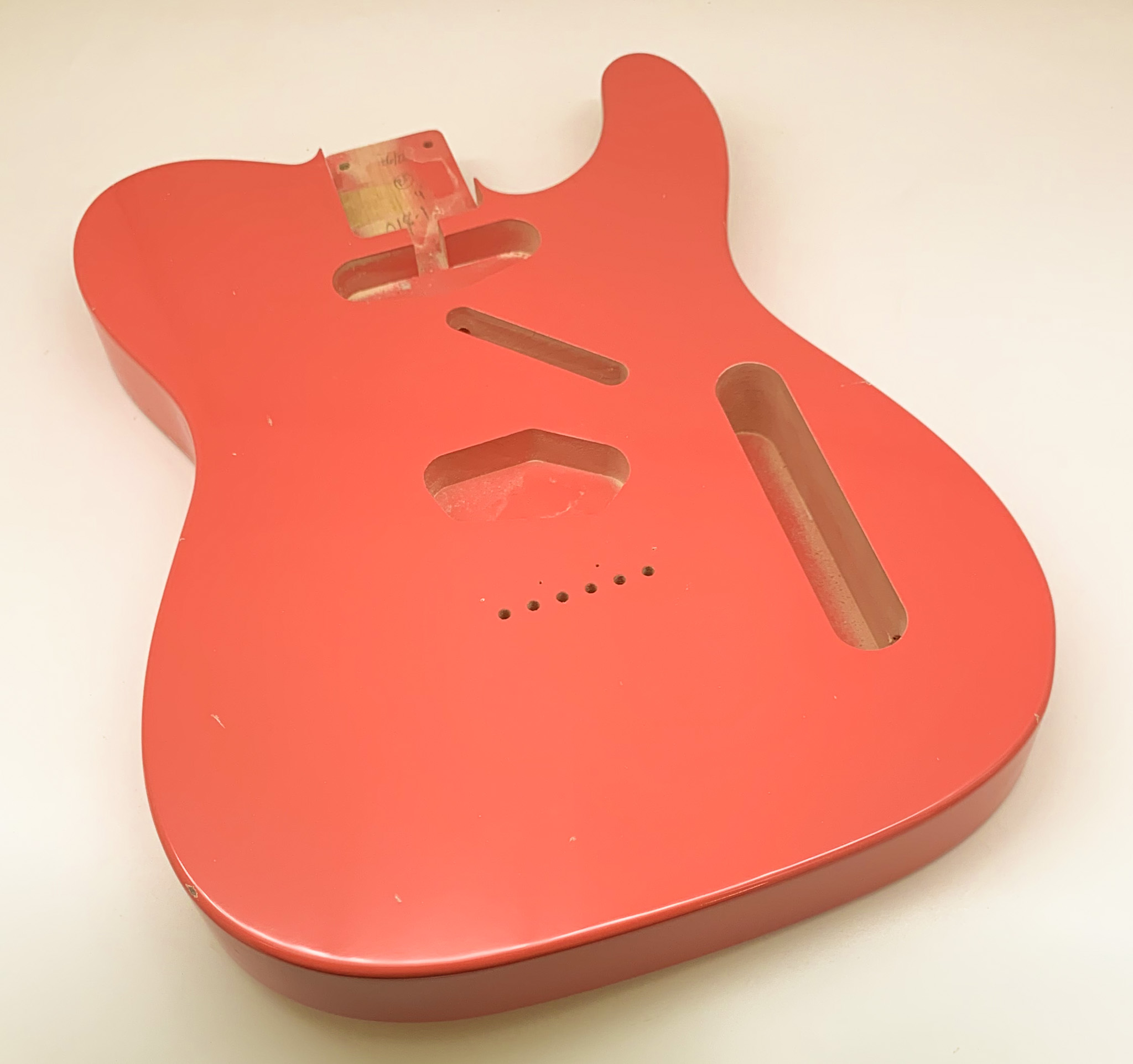 Nitro Lacquer Relic Tahitian Coral T-Style Guitar Body (4lbs 9oz) - Image 2