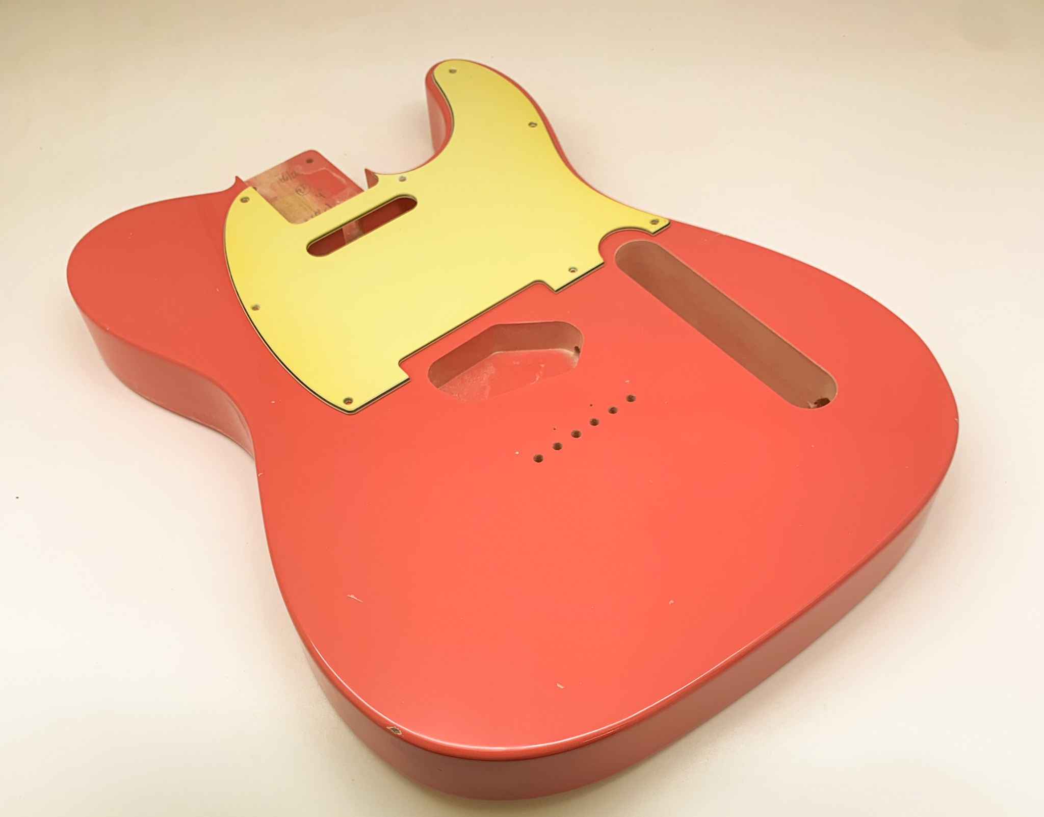 Nitro Lacquer Relic Tahitian Coral T-Style Guitar Body (4lbs 9oz) - Image 3