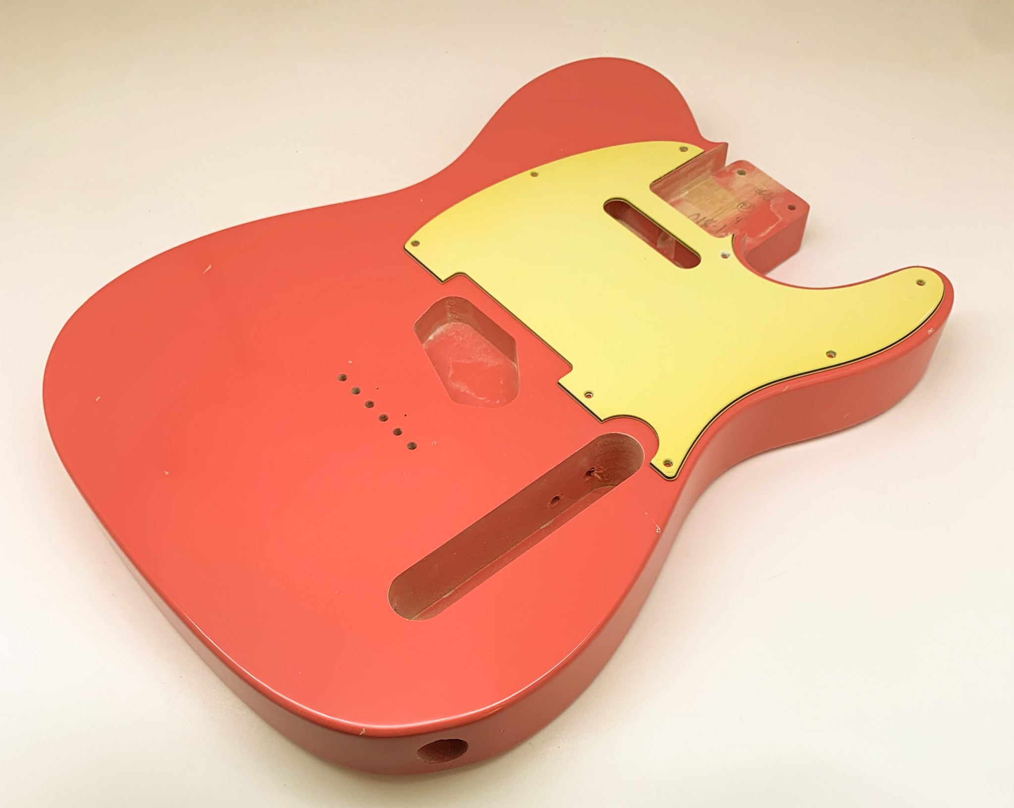 Nitro Lacquer Relic Tahitian Coral T-Style Guitar Body (4lbs 9oz) - Image 4