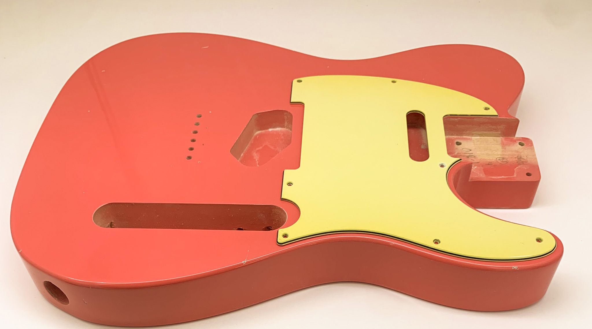Nitro Lacquer Relic Tahitian Coral T-Style Guitar Body (4lbs 9oz) - Image 5