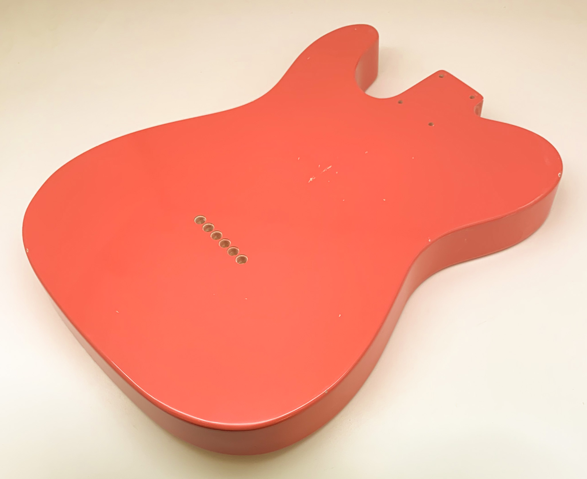 Nitro Lacquer Relic Tahitian Coral T-Style Guitar Body (4lbs 9oz) - Image 9