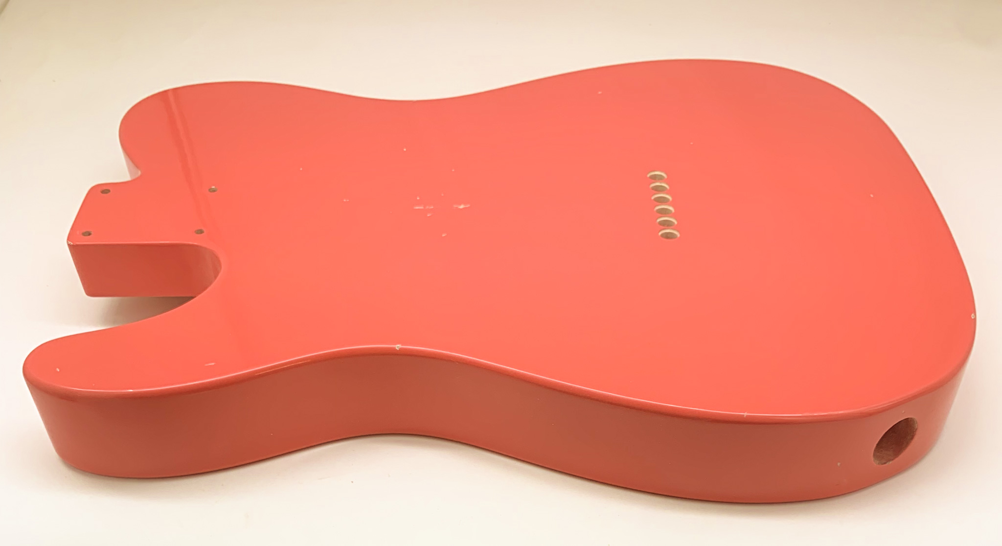 Nitro Lacquer Relic Tahitian Coral T-Style Guitar Body (4lbs 9oz) - Image 10