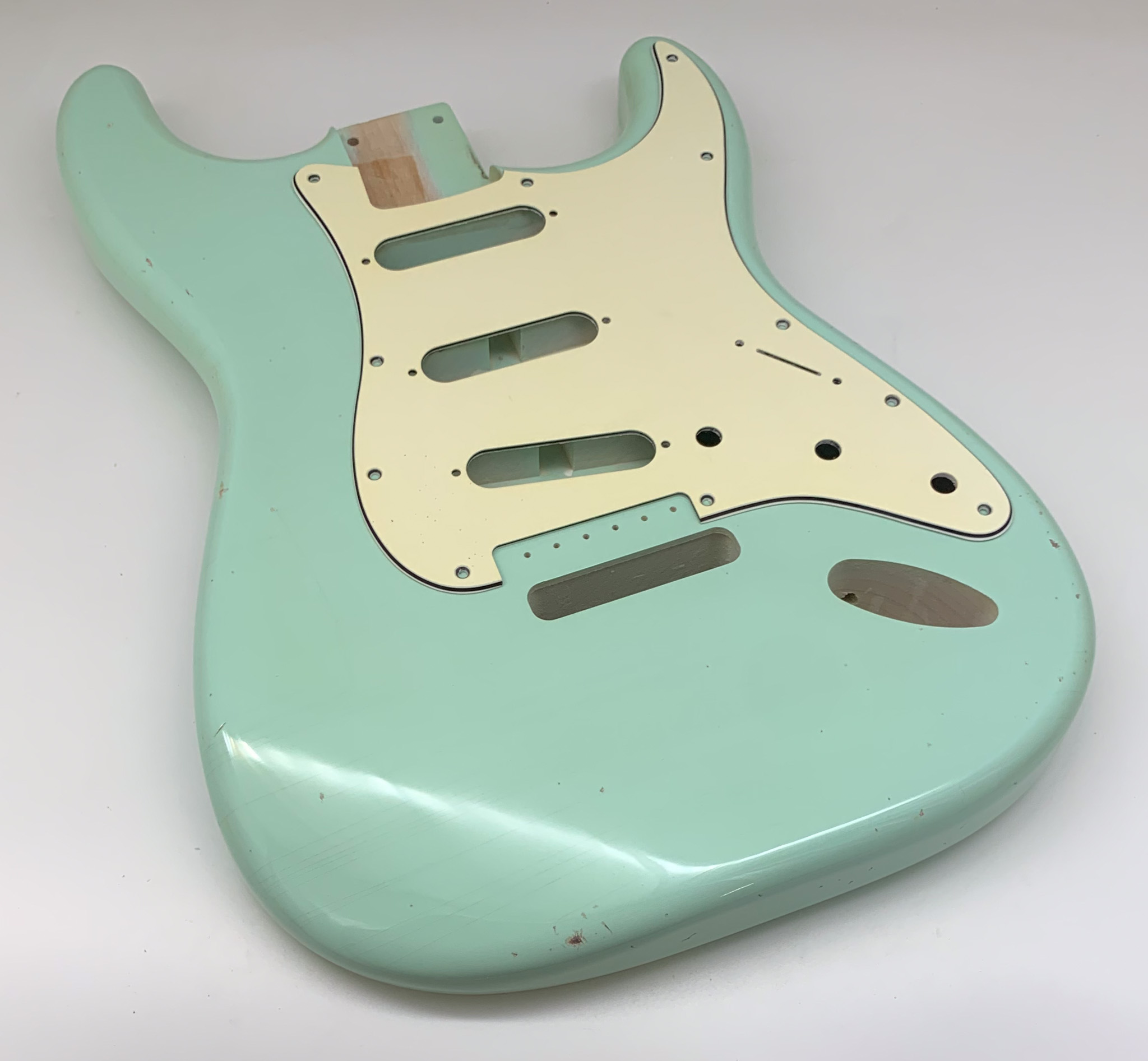Nitro Lacquer Relic Surf Green S-Style Guitar Body (4lbs 1oz)