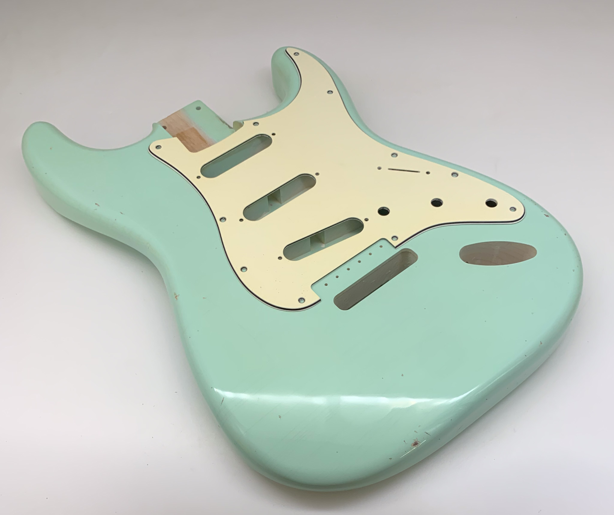 Nitro Lacquer Relic Surf Green S-Style Guitar Body (4lbs 1oz) - Image 3
