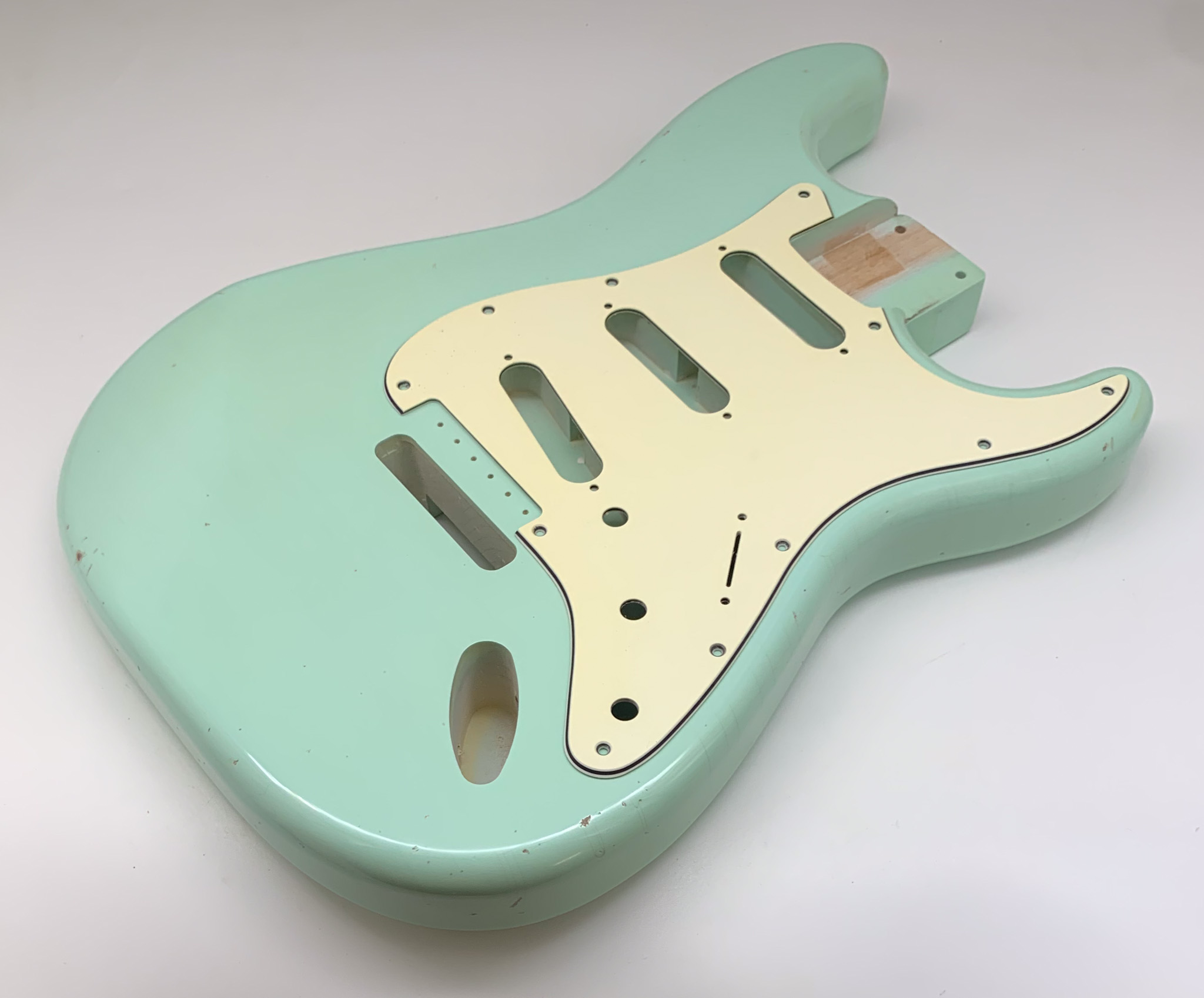 Nitro Lacquer Relic Surf Green S-Style Guitar Body (4lbs 1oz) - Image 4