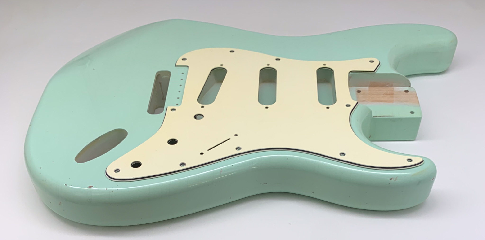 Nitro Lacquer Relic Surf Green S-Style Guitar Body (4lbs 1oz) - Image 5