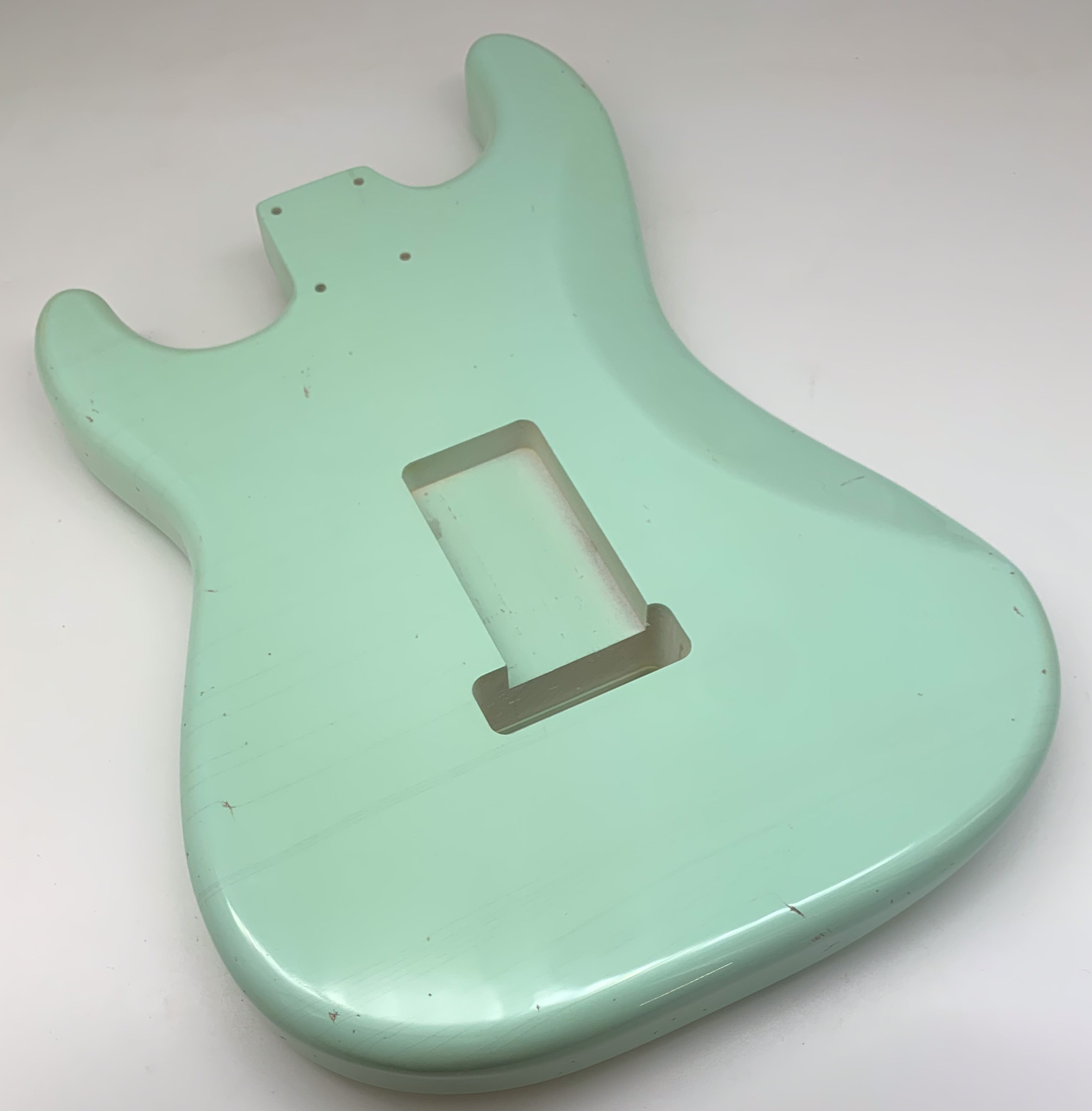 Nitro Lacquer Relic Surf Green S-Style Guitar Body (4lbs 1oz) - Image 7