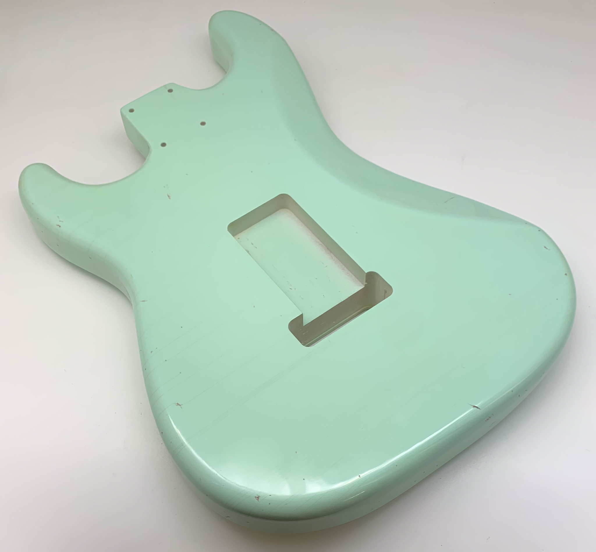 Nitro Lacquer Relic Surf Green S-Style Guitar Body (4lbs 1oz) - Image 8
