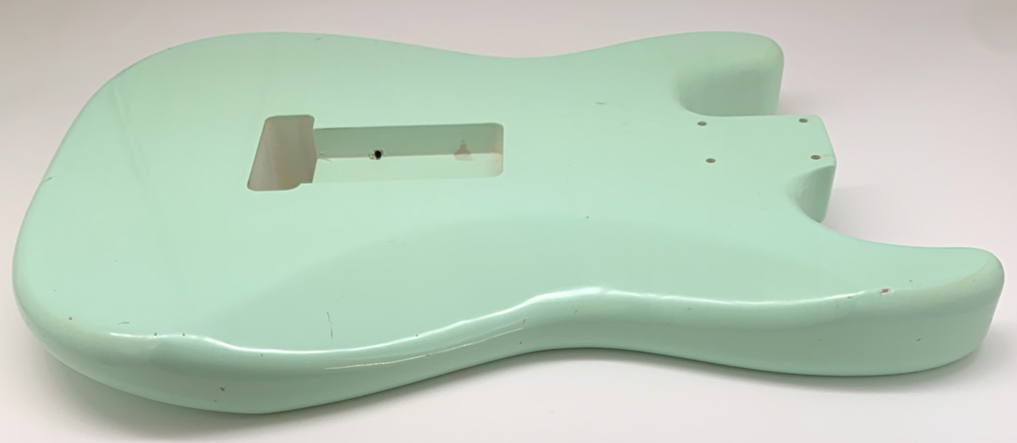 Nitro Lacquer Relic Surf Green S-Style Guitar Body (4lbs 1oz) - Image 11