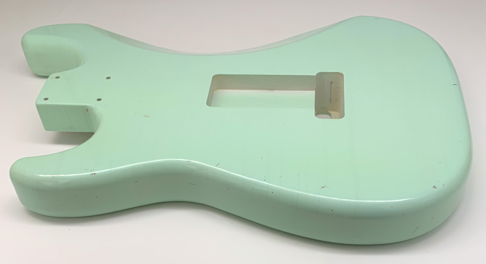 Nitro Lacquer Relic Surf Green S-Style Guitar Body (4lbs 1oz) - Image 10