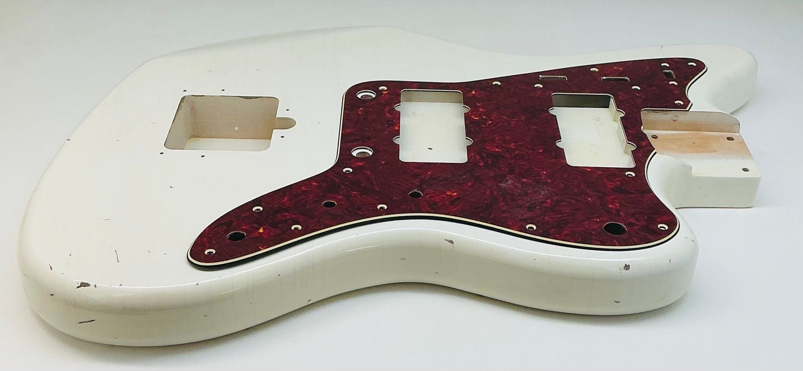 Nitro Lacquer Relic Olympic White Jazz-Style Guitar Body (4lbs 4oz) - Image 7
