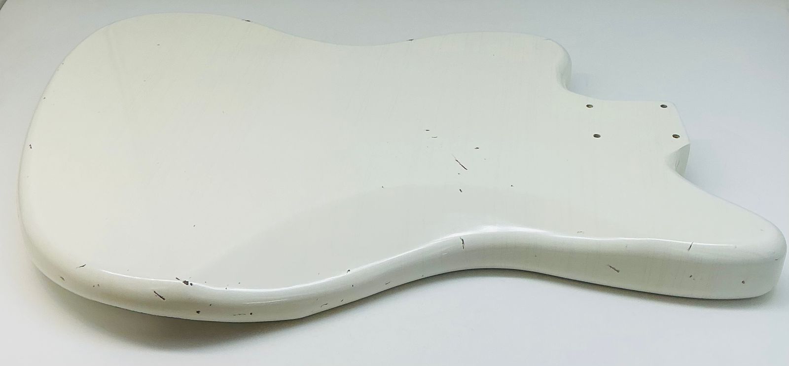 Nitro Lacquer Relic Olympic White Jazz-Style Guitar Body (4lbs 4oz) - Image 11