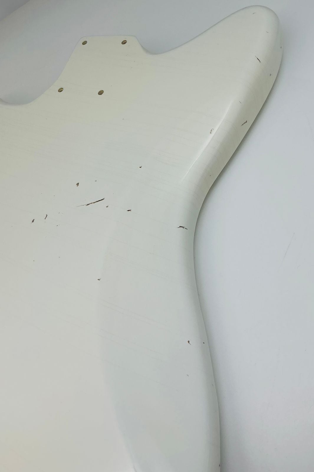 Nitro Lacquer Relic Olympic White Jazz-Style Guitar Body (4lbs 4oz) - Image 10