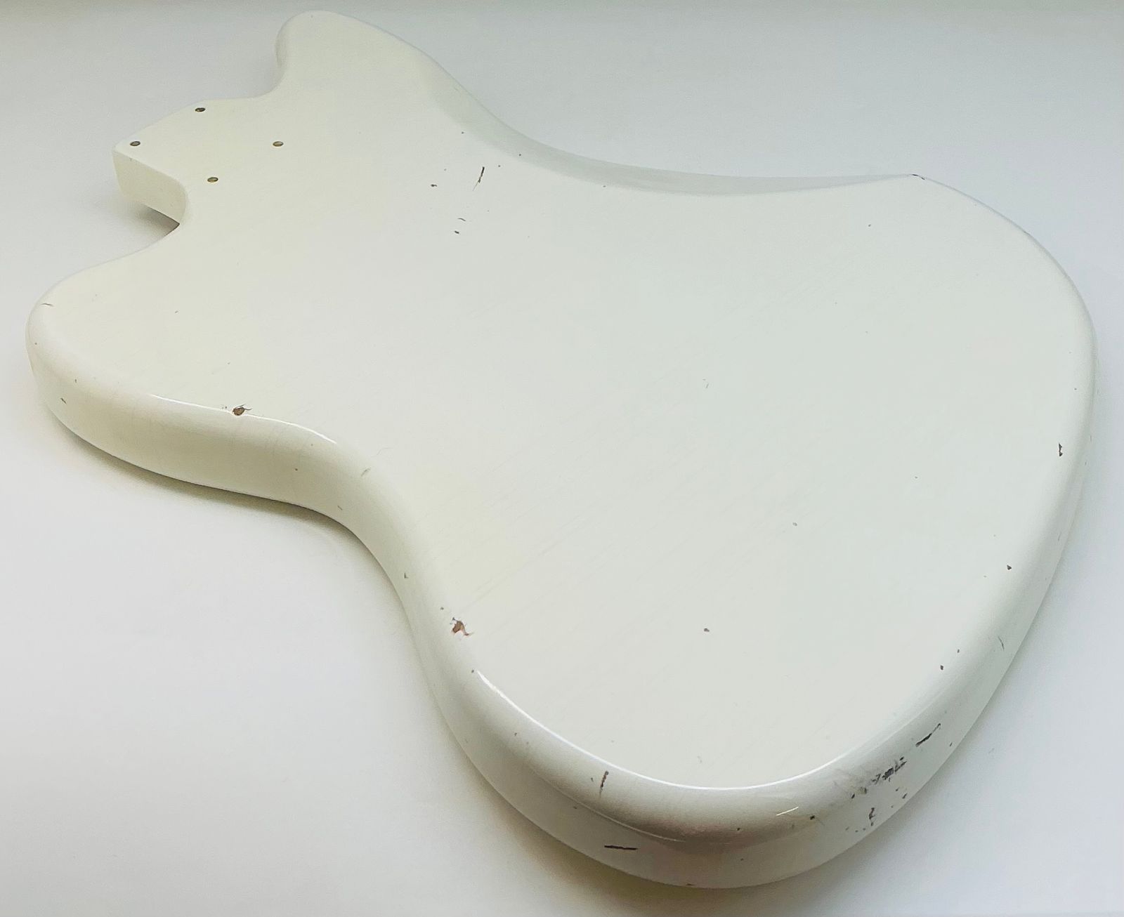 Nitro Lacquer Relic Olympic White Jazz-Style Guitar Body (4lbs 4oz) - Image 14