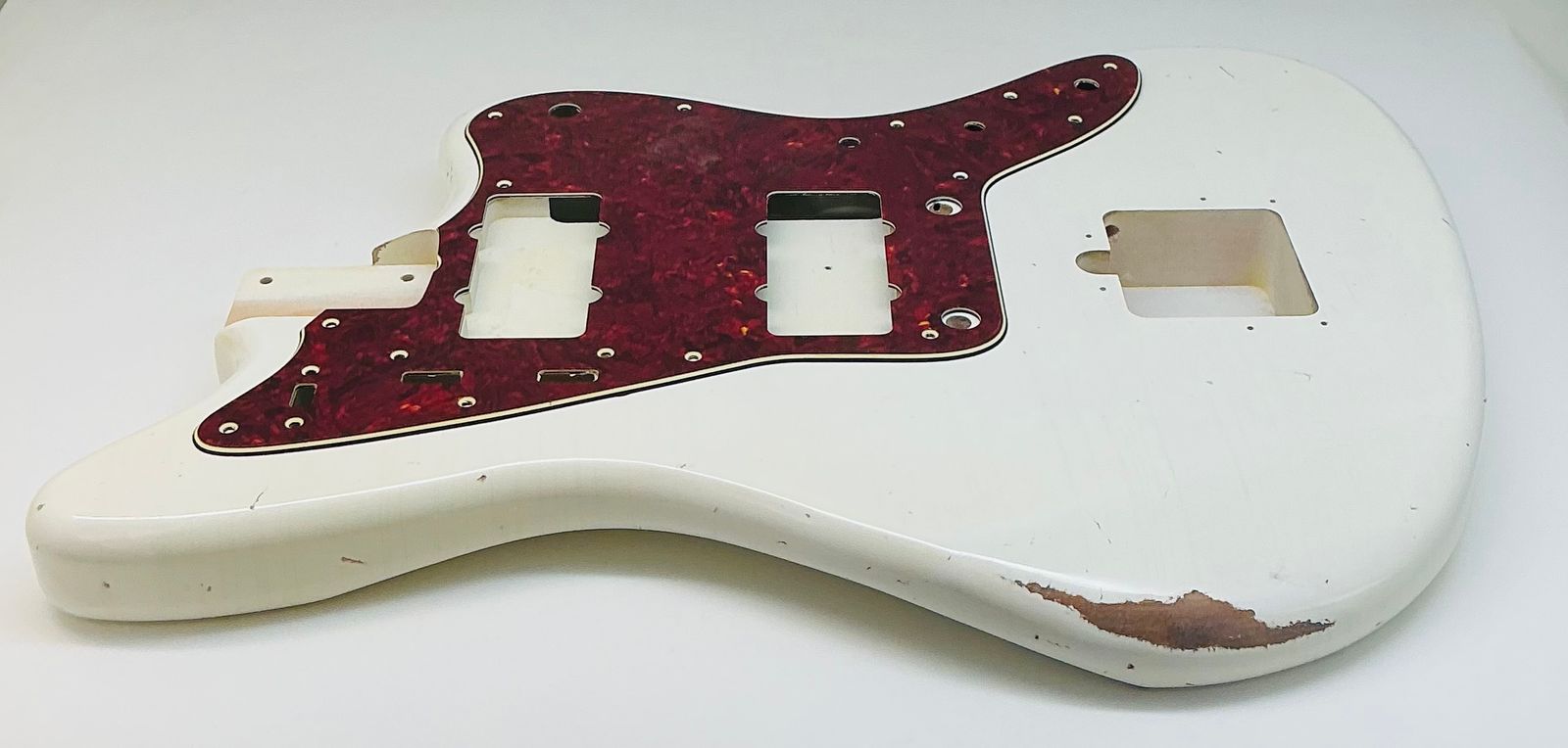 Nitro Lacquer Relic Olympic White Jazz-Style Guitar Body (4lbs 4oz) - Image 8