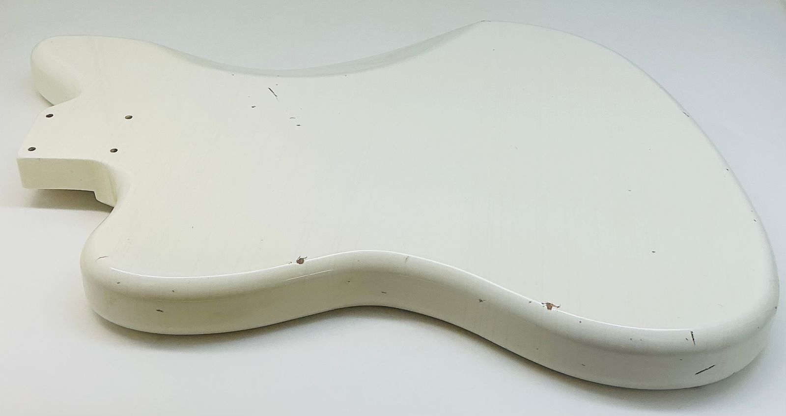 Nitro Lacquer Relic Olympic White Jazz-Style Guitar Body (4lbs 4oz) - Image 12