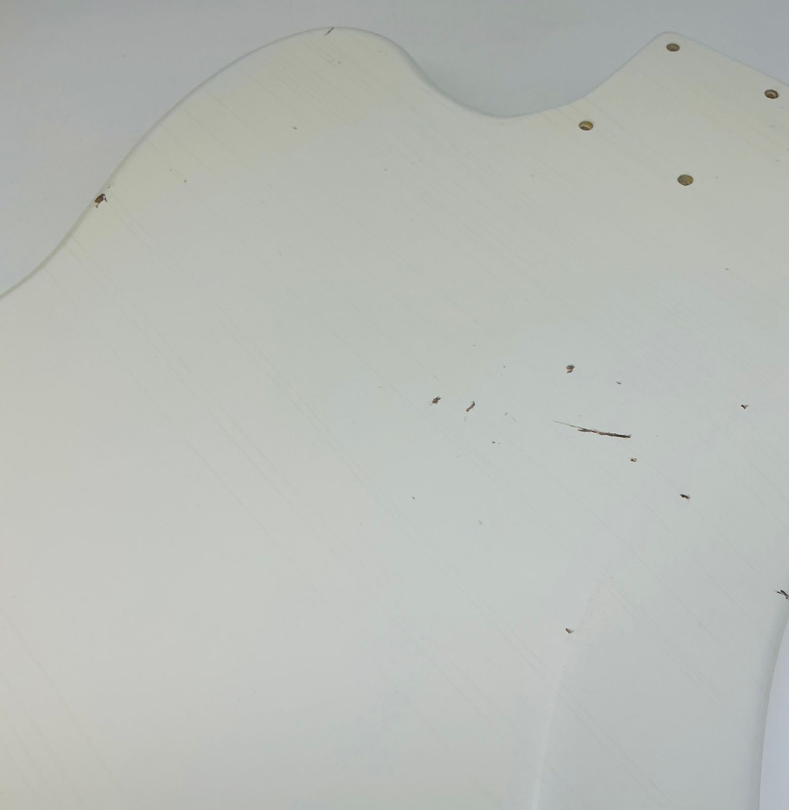 Nitro Lacquer Relic Olympic White Jazz-Style Guitar Body (4lbs 4oz) - Image 13