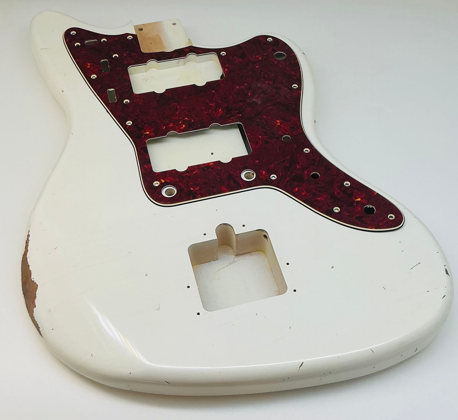 Nitro Lacquer Relic Olympic White Jazz-Style Guitar Body (4lbs 4oz)