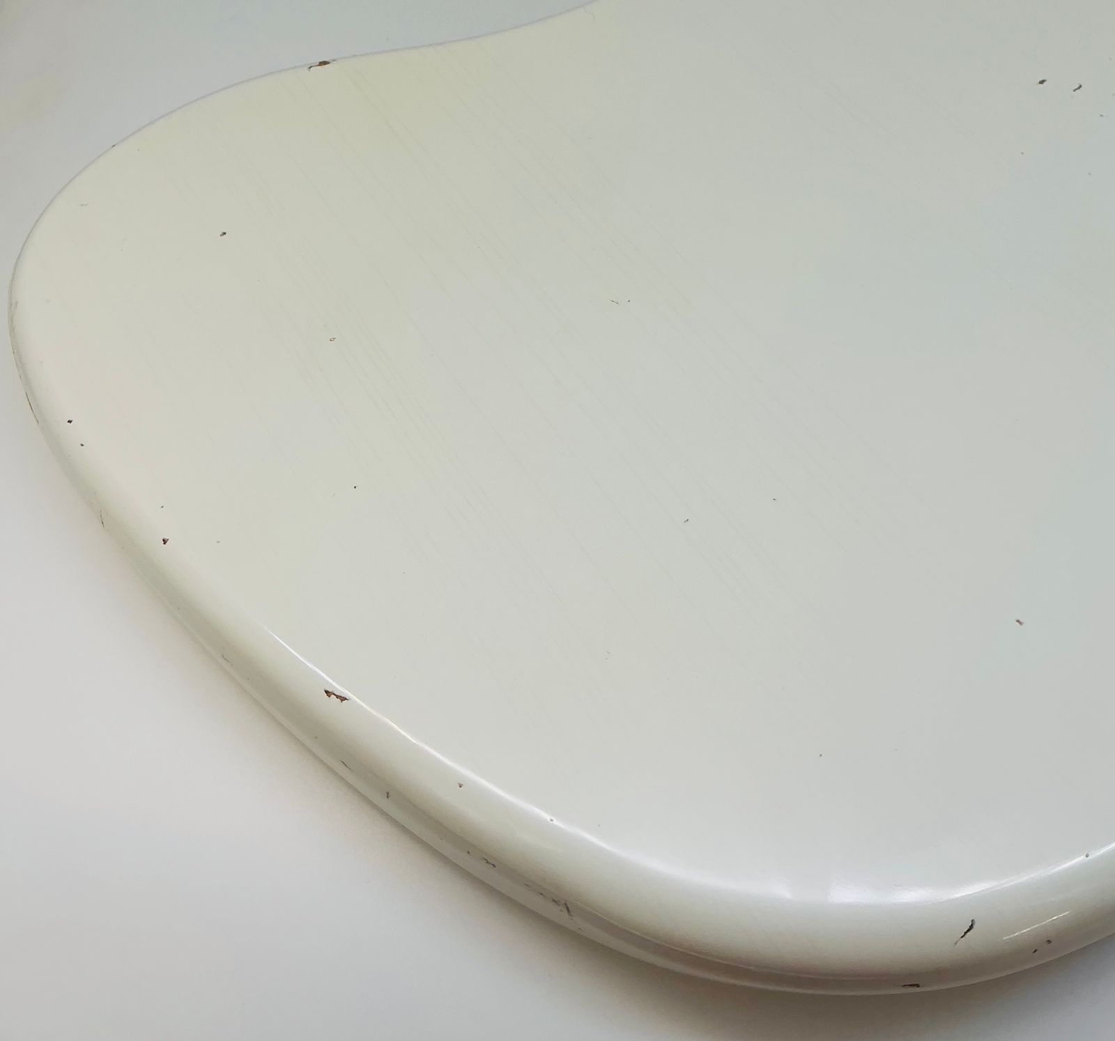 Nitro Lacquer Relic Olympic White Jazz-Style Guitar Body (4lbs 4oz) - Image 16